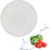 Schutzmatte für Spülbecken Rund, 30.6 cm,Spülbeckenmatte mit Abflussloch, rutschfeste Spülbecken Matte,Spülbeckenschutz Zusammenklappbar, Spülbeckeneinlage Eckig für Geschirr und Becken(Weiß Rund)