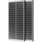 200W Bifaziales Solarpanel, 2 x100W Monokristallines Photovoltaik Solarzelle, Doppelseitige Solarmodul für 12V Batterien,PV Modul mit Vorgebohrtem LochIdeal Unterstützung in Trolling,Camping,Wohnmobil