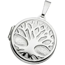 Medallion-Anhänger JOBO "Anhänger Medaillon Baum rund", silber (silber 925), Schmuckanhänger, Damen, Silber 925 (Sterlingsilber), 925 Silber