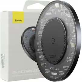 Baseus Simple 2 wireless inductive charger 15W with USB-C to USB-C cable (black)