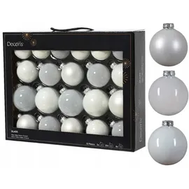 Christmas Decorations Weihnachtskugeln Glas 5-7cm 21er Set - Winterweiss
