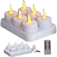Flammenlose Teelichter Mit Ladestation, Led-kerzen Mit Timer Und Fernbedienung Für Hochzeiten, Weihnachten, Halloween, Geburtstage, Dekoration, 6er-set