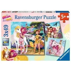 RAVENSBURGER 05701 Kinderpuzzle 3x49 Teile Im Land der Elfen und Einhörner