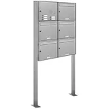 AL Briefkastensysteme Premium V2A Edelstahl Standbriefkasten Anlage Silber