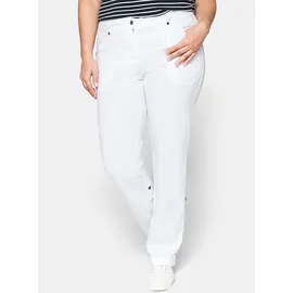sheego Cargohose Jerseyhose Weiß 50