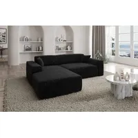 Sofa Dreams Ecksofa Design Samt Stoff Sofa Mallorca L Form kurz Modern Stoffsofa, Loungesofa schwarz