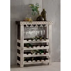 Massivmoebel24 Weinregal 70 x 30 x 90 cm Weiß