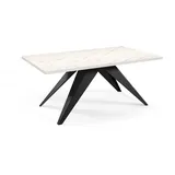 Feldmann-Wohnen Esstisch Vento (Vento, 1-St., Esstisch), 140 / 240cm ausziehbar Bianco Marmor weiß rechteckig | 140 cm x 76 cm x 80 cm