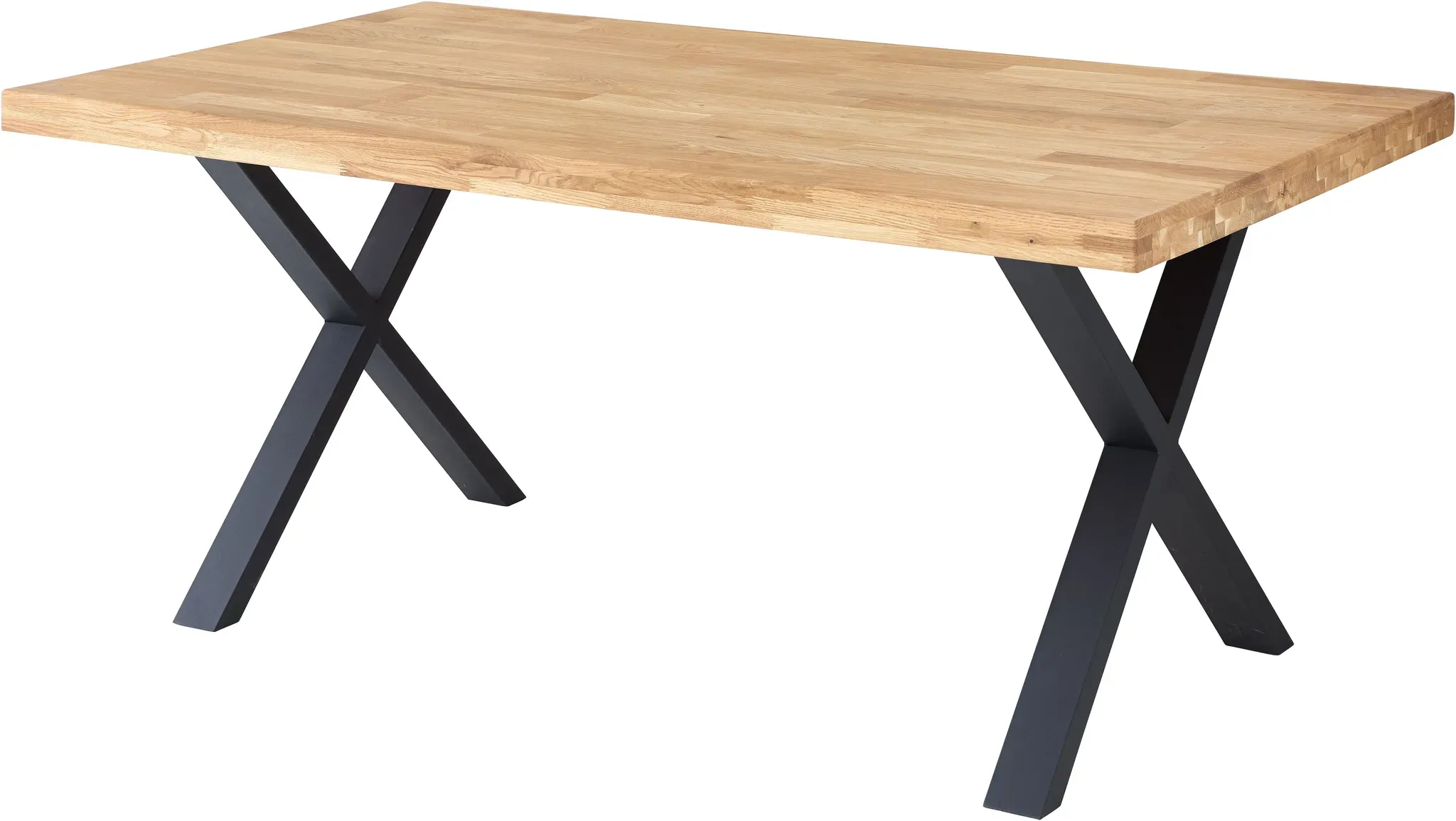 Esstisch STOLKOM "Chris Esszimmertisch Eiche Massivholz, BxHxT 110x47x70 cm", braun (eiche massiv, schwarz, eiche massiv), H:76cm, Tische, Gerade Kante, Industrial Style Eiche Massivholz