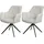 Mendler 2er-Set Esszimmerstuhl HWC-L80, Küchenstuhl Polsterstuhl Stuhl mit Armlehne, drehbar, Metall Stoff/Textil creme-beige