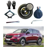Notrad 17" kompatibel mit Opel Grandland X Hybrid mit Wagenheber, Schlüssel, Handschuhe und Tasche