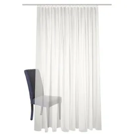 HOME WOHNIDEEN Fertigstore SABLIO Uni, Faltenband, weiß oder wollweiß, versch. Größen, Farbe:wollweiß, Größe:145 x 450 cm