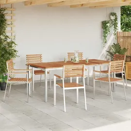 vidaXL Garten Essgruppe 7 pcs Braun Massivholz Teak - Braun