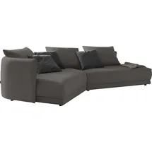 Designwerk Ecksofa DESIGNWERK "New York L-Form, anmutendes Designsofa", grau (dunkelgrau), B:333cm T:179cm, 100% Polyester, Sofas, Ecksofa, mit moderner R&ung im Rücken