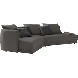 Designwerk Ecksofa DESIGNWERK "New York L-Form, anmutendes Designsofa", grau (dunkelgrau), B:333cm T:179cm, 100% Polyester, Sofas, Ecksofa, mit moderner R&ung im Rücken