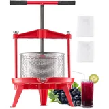 Vevor Obstweinpresse Obstmühle Apfelmühle (9 L), Edelstahlkorb mit dreieckiger Struktur, manueller Entsafter, manuelles Mahlwerk, Apfelweinpresse Traubenpresse mit T-Griff für Küche Zuhause