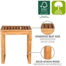 Wenko Badhocker Mod. Fondi aus massivem Akazienholz 60 x 39 x 30 cm braun