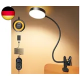 Glocusent Leselampe Bett, 72 LED Klemmlampe mit 3 Farben & 5 Helligkeiten,