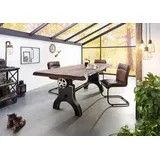 Massivmoebel24 Esstisch Mango 220x100x80-101 höhenverstellbar natur geölt Manchester #103