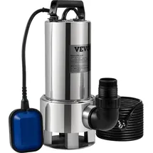 Vevor Tauchpumpe 1300W Schmutzwasserpumpe 230V Gartenpumpe Durchfluss 20000L/h Schmutzwassertauchpumpe max. Hub 11m IPX8 Ideal zum Pumpen von Wasser aus Schwimmbädern Kellern Teichen