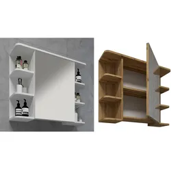 VCM Badschrank zeitlos   Maße ca. H. 64 x B. 80 x T. 21 cm   ausreichend Stauraum   Spiegelschrank - Nilosi
