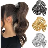 LuxusKollektion Haarklammer Haarklammer Metall Pferdeschwanz Clips Haarspangen Damen Rutschfest bunt