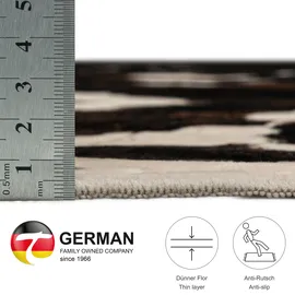 Gino Falcone Kuhfell Teppich | Kunstfell, Rinderfell Imitat, Kuhmotiv, Fellform | 170x 220 cm | Schwarz/Weiß Emilia
