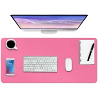 Boutilon Schreibtischunterlage aus Leder, rutschfestes Mauspad, Laptop-Schreibtischunterlage, Büro-Mauspad, wasserdicht, Leder-Schreibtischunterlage für Büro und Zuhause (XL, Rosa, 90 x 40 cm)