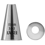 Kaiser Lochtülle 11 mm, Spritztülle, Edelstahl rostfrei, falz- und randfrei, Silber