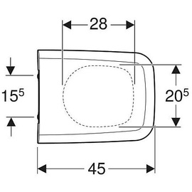 Geberit iCon Square WC-Sitz ohne Absenkautomatik, weiß