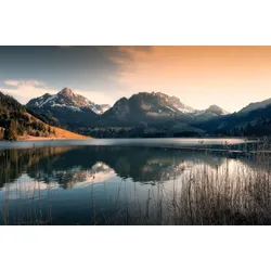 Fototapete PAPERMOON "Photo-Art FRANZ ENGELS, MAGISCHE STIMMUNG BEI SCHWARZSEE (SCHWEIZ)", bunt, B:3,00m L:2,23m, Vlies, Tapeten