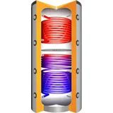 Juratherm Hochleistungs-Pufferspeicher mit Schichtentrennblech und 2 Wärmetauschern JPSRR 2500