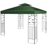 GIANTEX Ersatzdach Pavillon 3x3m, Pavillondach wasserabweisend, Ersatzbezug Dachbezug für Garten Pavillon, Pavillon Abdeckung (Doppeldach, Dunkelgrün)