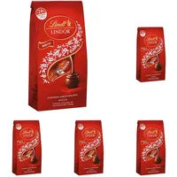 Lindt Schokolade LINDOR Kugeln Milch, Promotion | 137 g Beutel | circa 10 Kugeln Vollmilchschokolade mit zartschmelzender Füllung | Pralinen-Geschenk | Schokoladen-Geschenk (Packung mit 5)