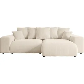 altdecor Ecksofa Cord mit Schlaffunktion 2-Sitzer Beige