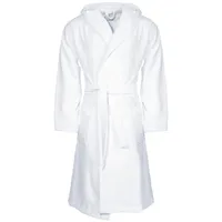 CLASS HOME COLLECTION Unisex-Bademantel mit Kapuze – Baumwoll-Frottee Morgenmantel für Damen & Herren, klassisch, 100% Baumwolle, Kapuze, Binde Gürtel, Mit Kapuze, zwei aufgesetzten Taschen und Bindegürtel weiß L