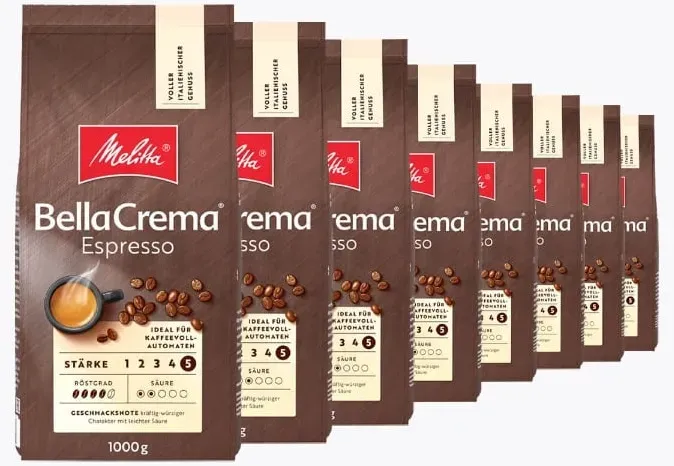 Preisvergleich Produktbild Melitta® BellaCrema Espresso 8 x 1kg