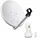 PremiumX Camping Sat Anlage 45cm Hellgrau Digital Satelliten-Schüssel Spiegel Antenne Universal Single LNB FullHD 4K