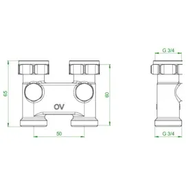 OVENTROP Umlenkstück Rohrverbinder G 3/4