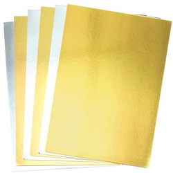 A4 Papier Metallic in Gold und Silber (pro Set 20) Bastelbedarf Pappe & Papier