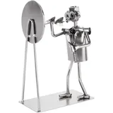 Brubaker Schraubenmännchen Darts Meisterschaft - Handarbeit Eisenfigur Metallmännchen Spieler mit Dartscheibe - Metallfigur Geschenk für Dartspieler und Darts-Fans