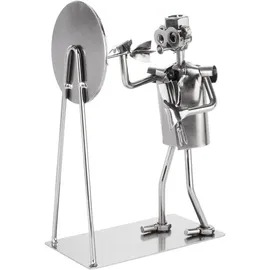Brubaker Schraubenmännchen Darts Meisterschaft - Handarbeit Eisenfigur Metallmännchen Spieler mit Dartscheibe - Metallfigur Geschenk für Dartspieler und Darts-Fans