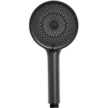 Wenko Duschkopf Mod. Softwater 3-fach Handbrause schwarz matt ABS Ø 12 cm kalkfrei wassersparend Universalanschluss 1⁄2 für Durchlauferhitzer geeignet
