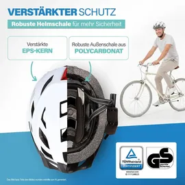 Fischer Fahrradhelm Urban Plus Atlanta S/M weiß schwarz