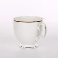 MariaPaula Kaffeeservice Teeservice Porzellan Chodziez Weiß mit Goldstreifen (Tasse 220 ml)