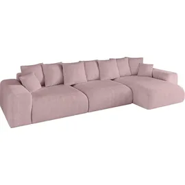 altdecor Ecksofa Cord mit Schlaffunktion 2-Sitzer Rosa