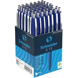 Schneider Kugelschreiber K15 Druckkugelschreiber (dokumentenecht, Strichstärke: M, Schreibfarbe: blau)