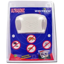 Weitech Ultraschall Vertreiber gegen Ratten, Mäuse, Spinnen, Flöhe, Zecken bis 280 qm