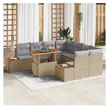 vidaXL Garten-Essgruppe 9-tlg. Beige/Grau