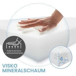 eloneo Topper Visko-Mineralschaum 80 x 190 cm weiß